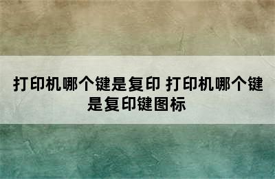 打印机哪个键是复印 打印机哪个键是复印键图标